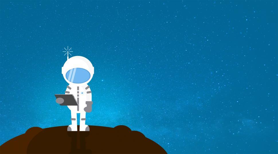 Free Image of Cartoon Astronaut Communicating - With Copyspace 