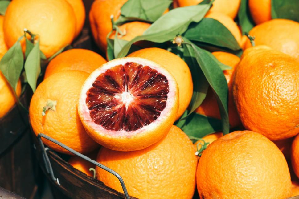 Free Image of A Close Up of a Basket of Oranges 