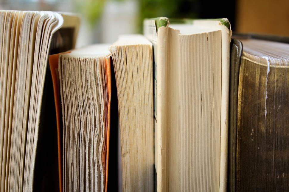 Free Image of Row of Books on Table 