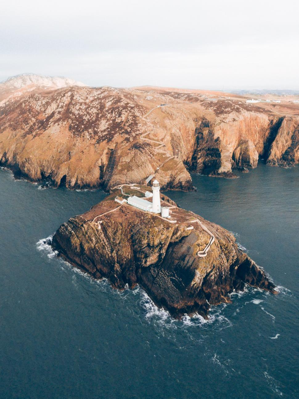 Free Image of Aerial View of Island in the Middle of Ocean 