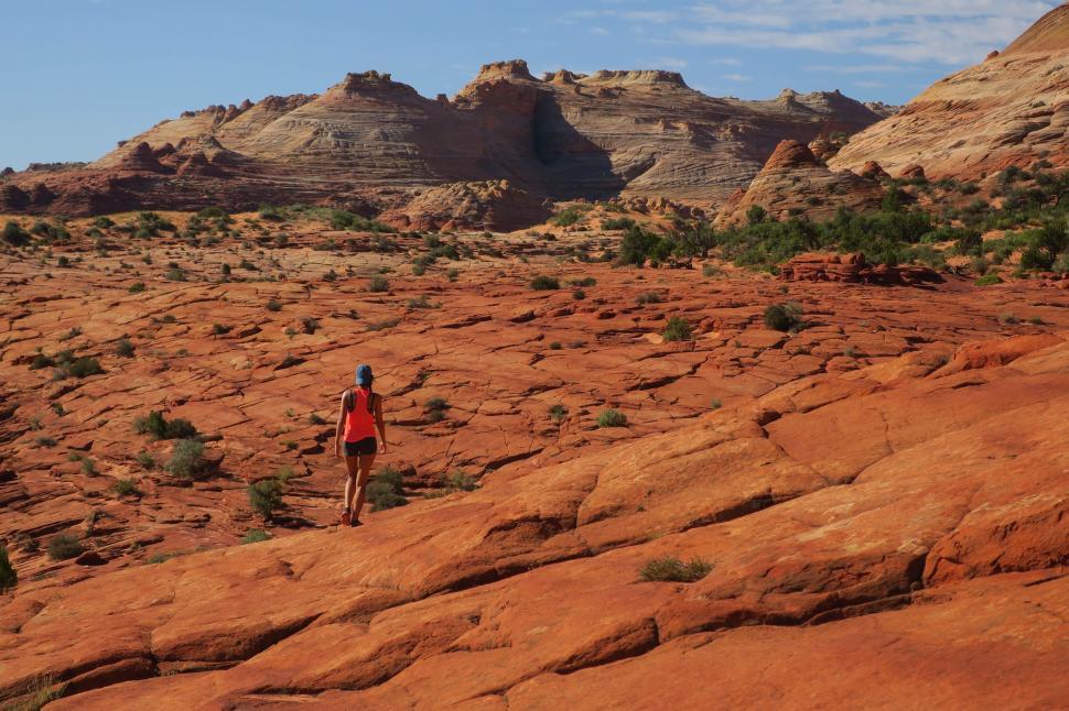 Free Image of Person Standing in the Middle of a Desert 