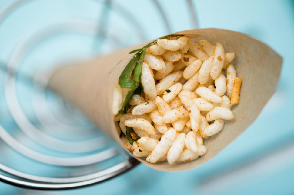 Free Image of Wrapper Filled With Macaroni and Cheese 