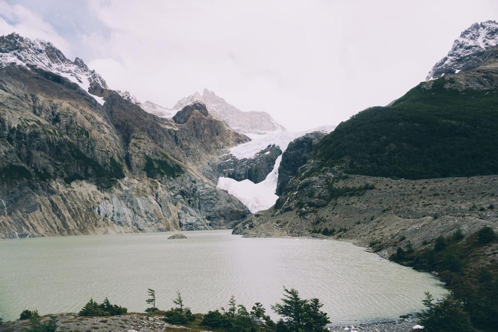 Free Image of Lake Surrounded by Snow-Capped Mountains 