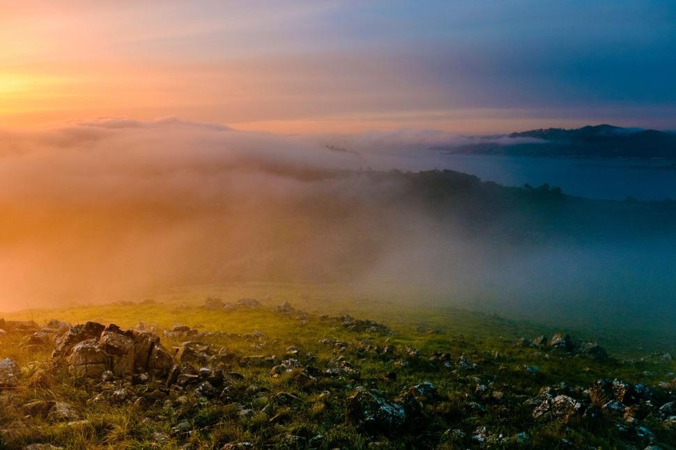 Free Image of Man Standing on Top of Lush Green Hillside 