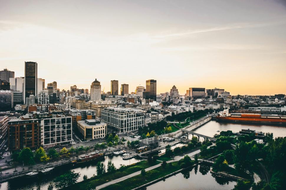 Free Image of Aerial View of City With River 