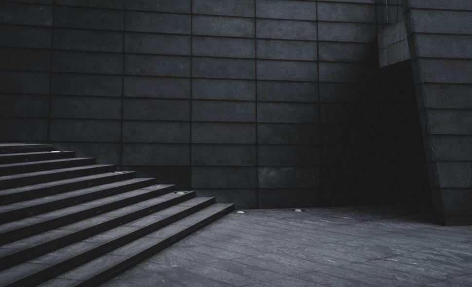 Free Image of Stairway Ascending in Black and White 
