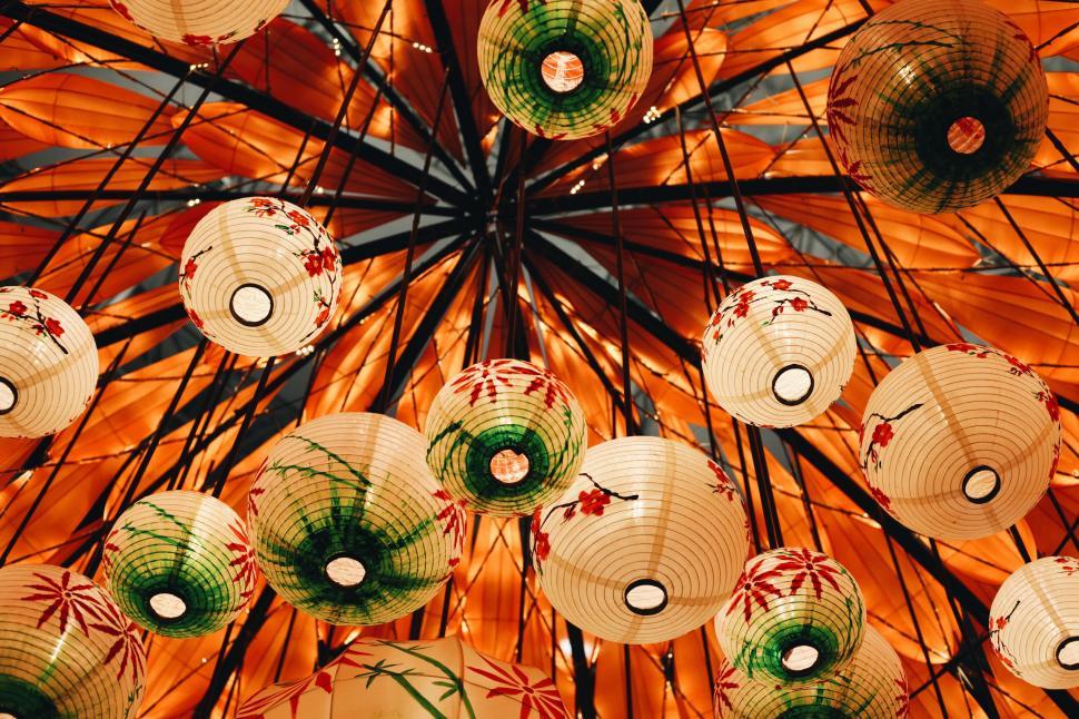 Free Image of Close Up of Paper Lanterns 