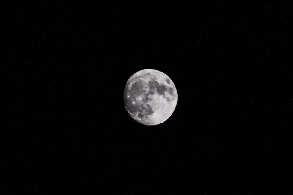 Free Image of Full Moon Shining in Dark Sky 
