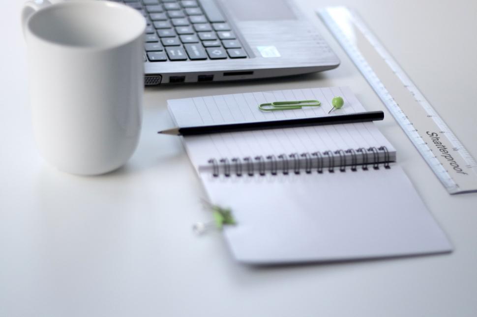 Free Image of Laptop Computer on White Desk 