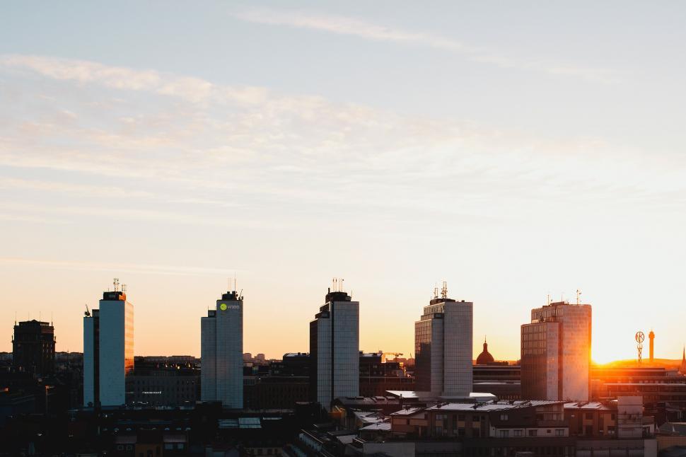 Free Image of City Skyline Transforming Under Sunset Glow 