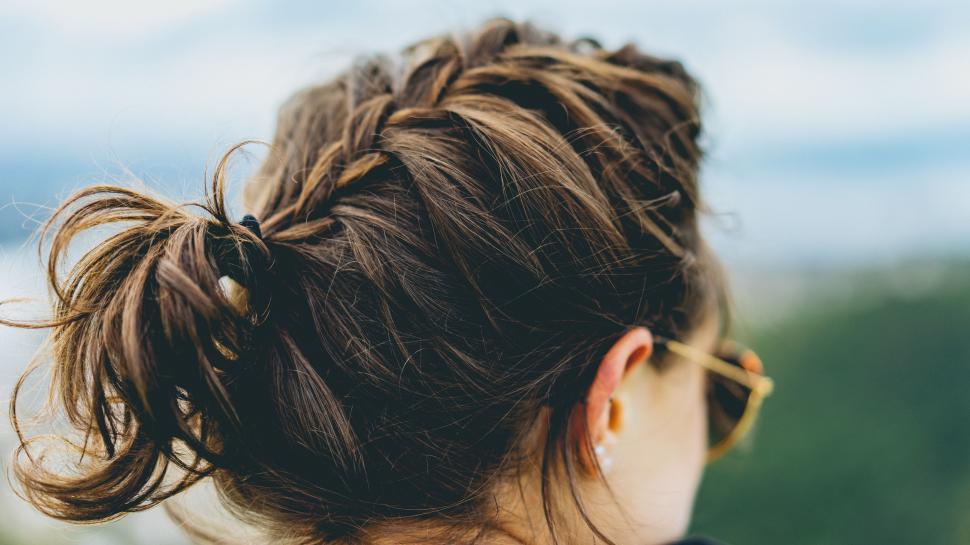 Curtain Bangs With A Messy Bun
