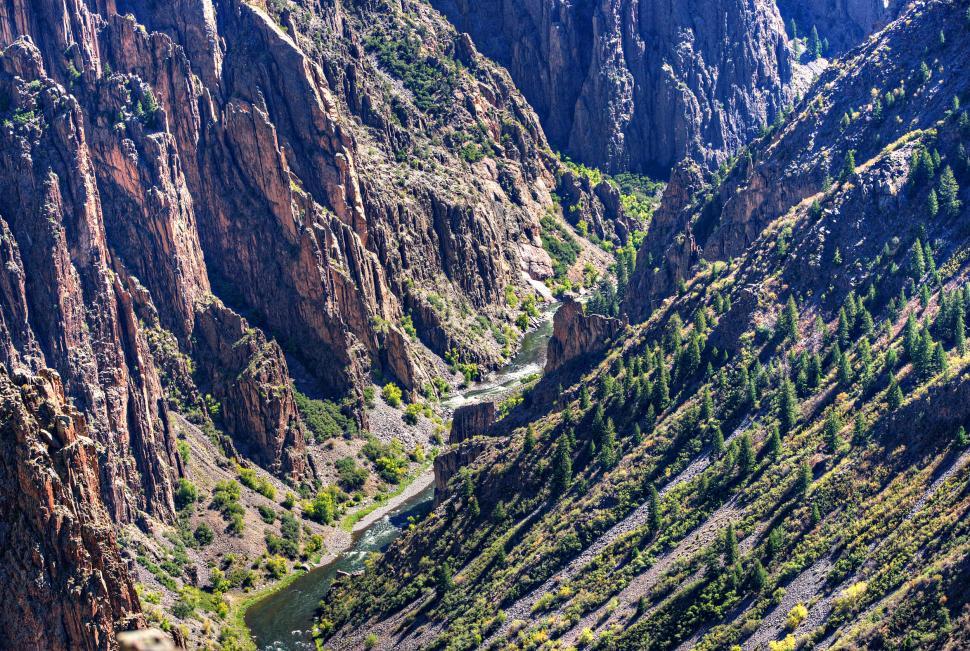 Free Image of Black Canyon of the Gunnison the River and the Cliffs  
