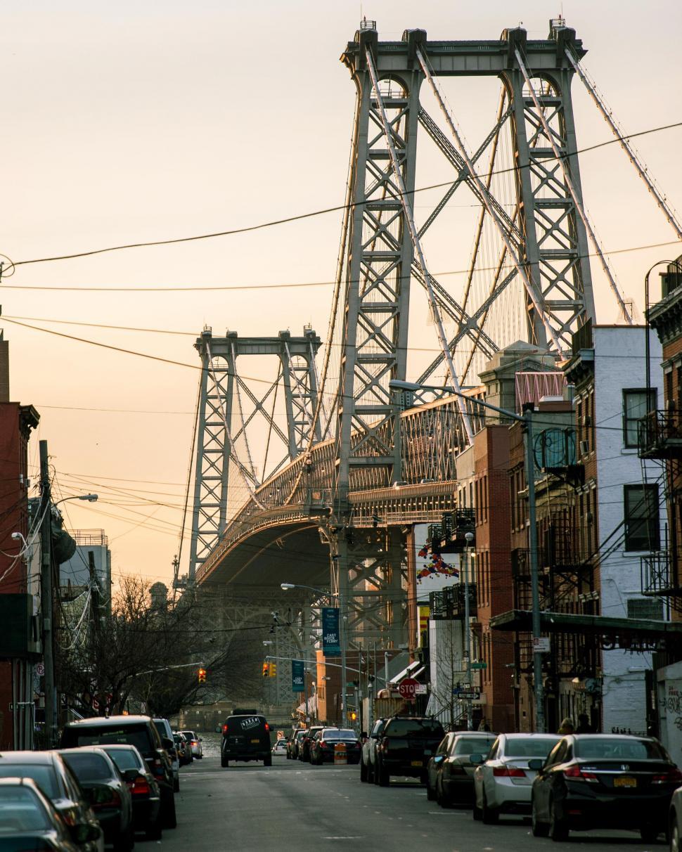 Free Stock Photo of Williamsburg Bridge, Brooklyn at dusk Download