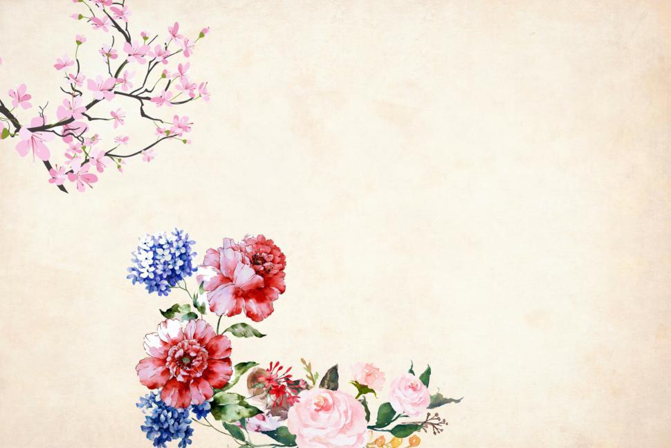 Pink Floral Paper Background - Free Stock Illustrations