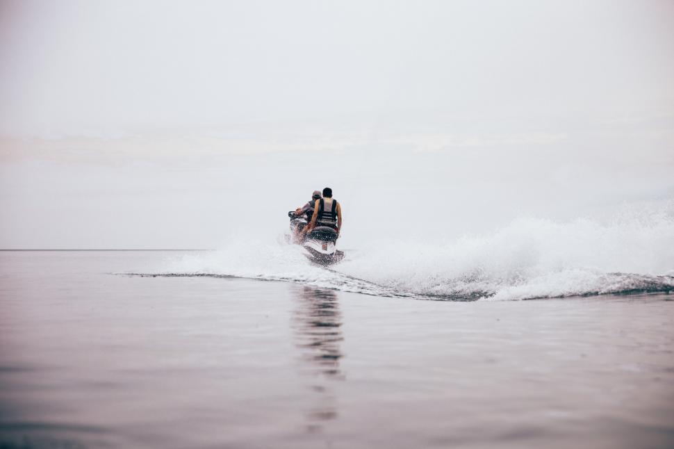 Free Stock Photo of Jet ski making waves on the beach Download Free