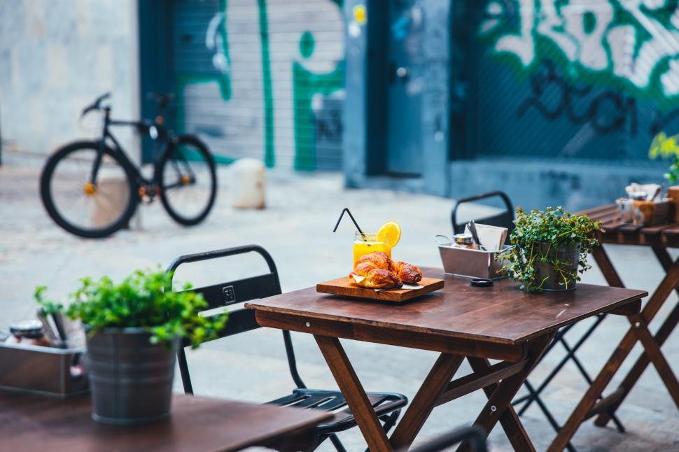 Free Stock Photo of A view of a cafe patio Download Free Images and