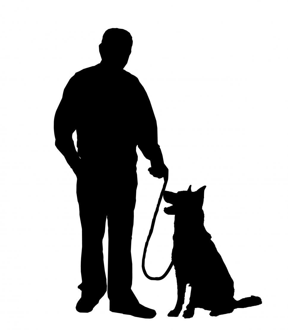 couple walking dog silhouette
