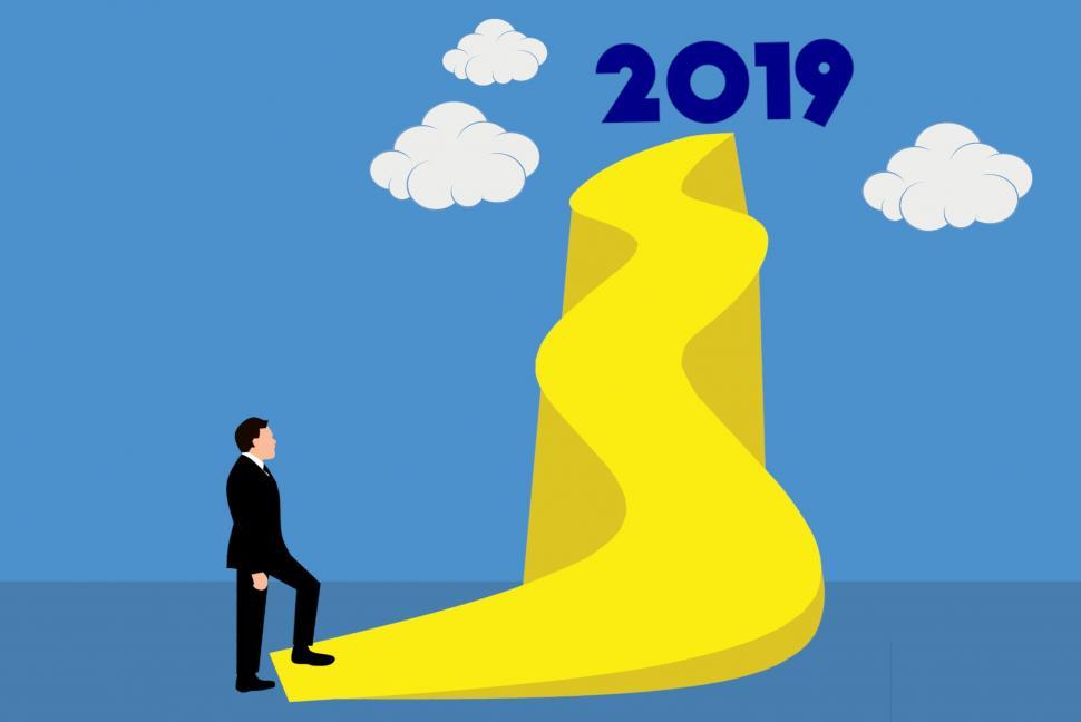 Free Image of business man to reach 2019  