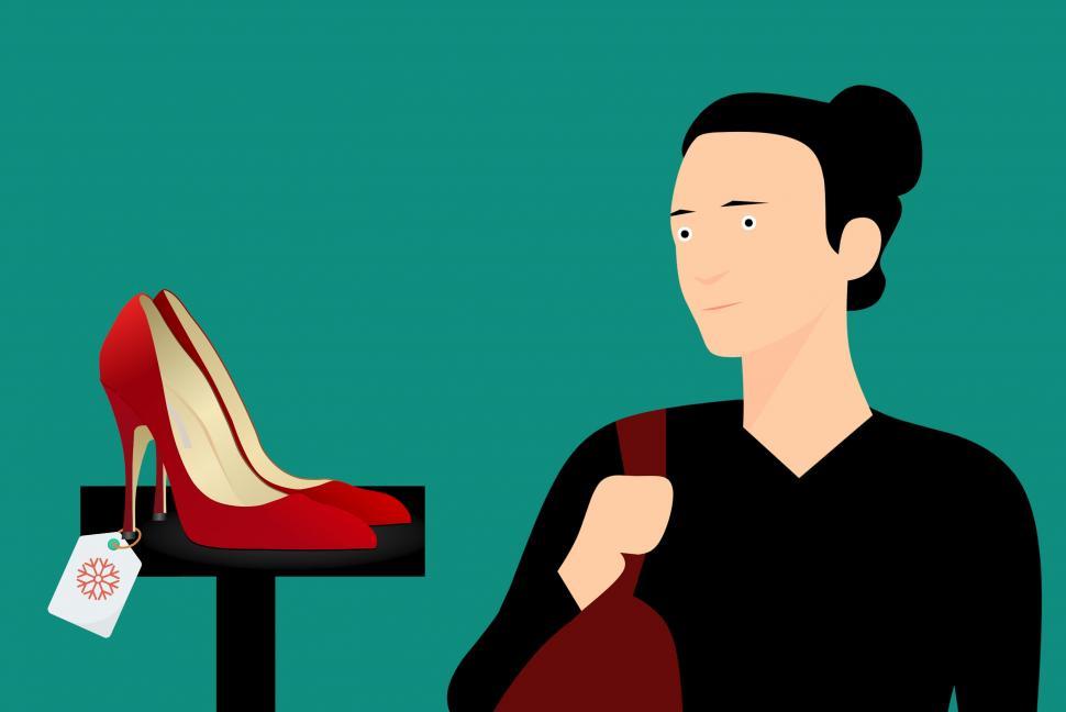 Free Image of woman buying shoes  