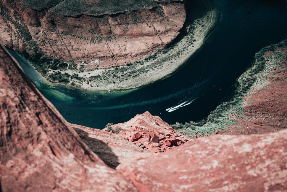 Free Image of A boat in grand canyon Colorado river 