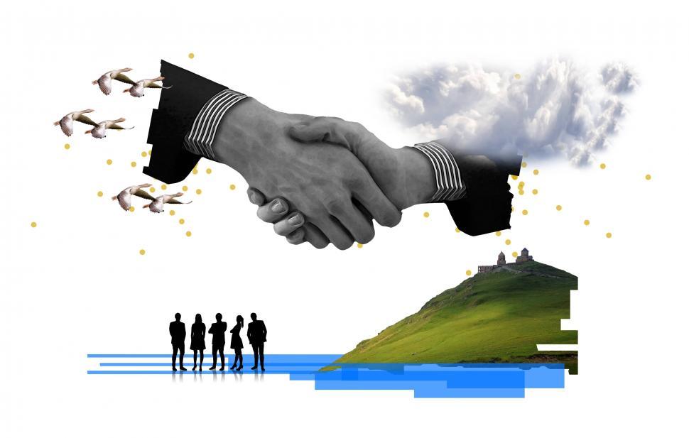 Handshake illustration hand shake illustrations agreement hi-res stock  photography and images - Alamy