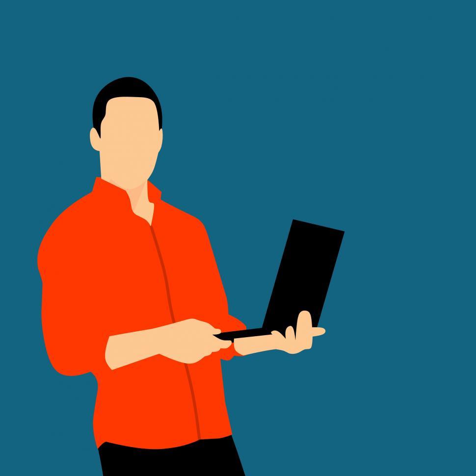 Free Image of man using laptop  