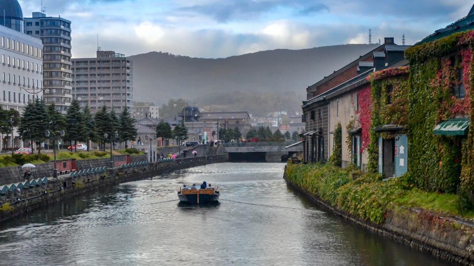 Free Image of River in Otaru City, Japan  