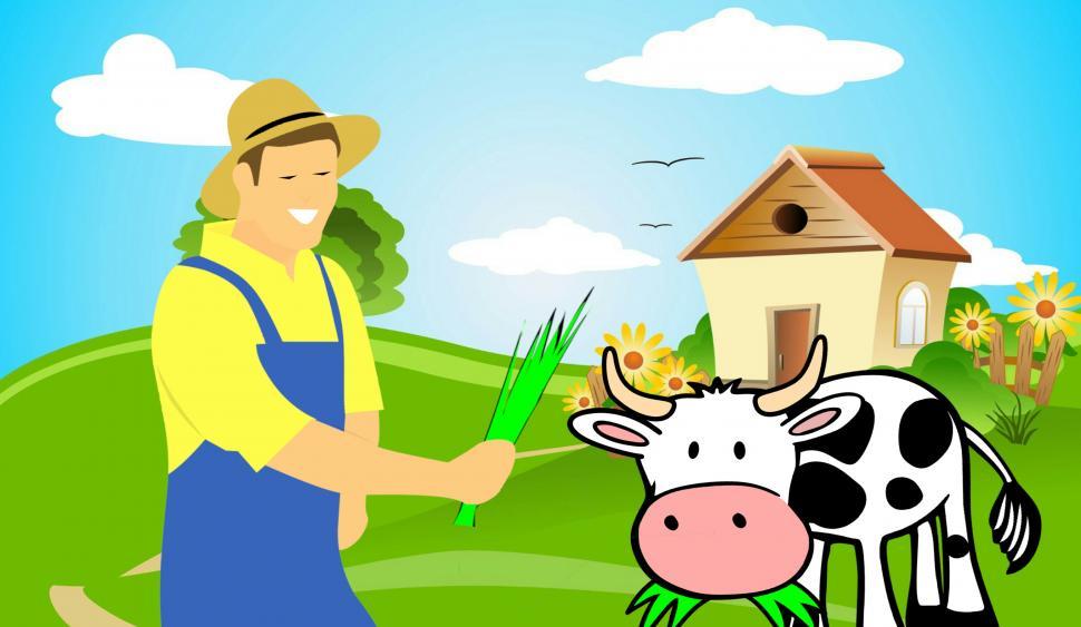 Free Image of farmer cow  