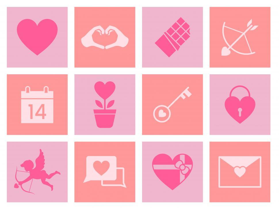 Free Stock Photo of Valentine s day vector icons