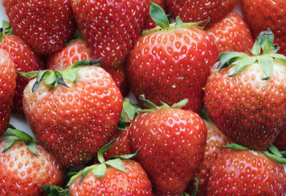 Free Image of Close up of strawberries 