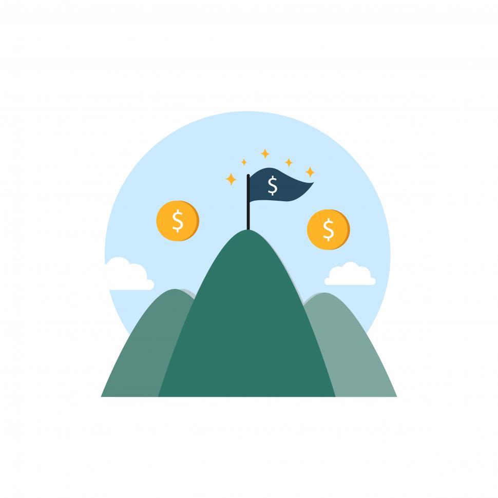 Free Image of Dollar flag mountains icon vector 
