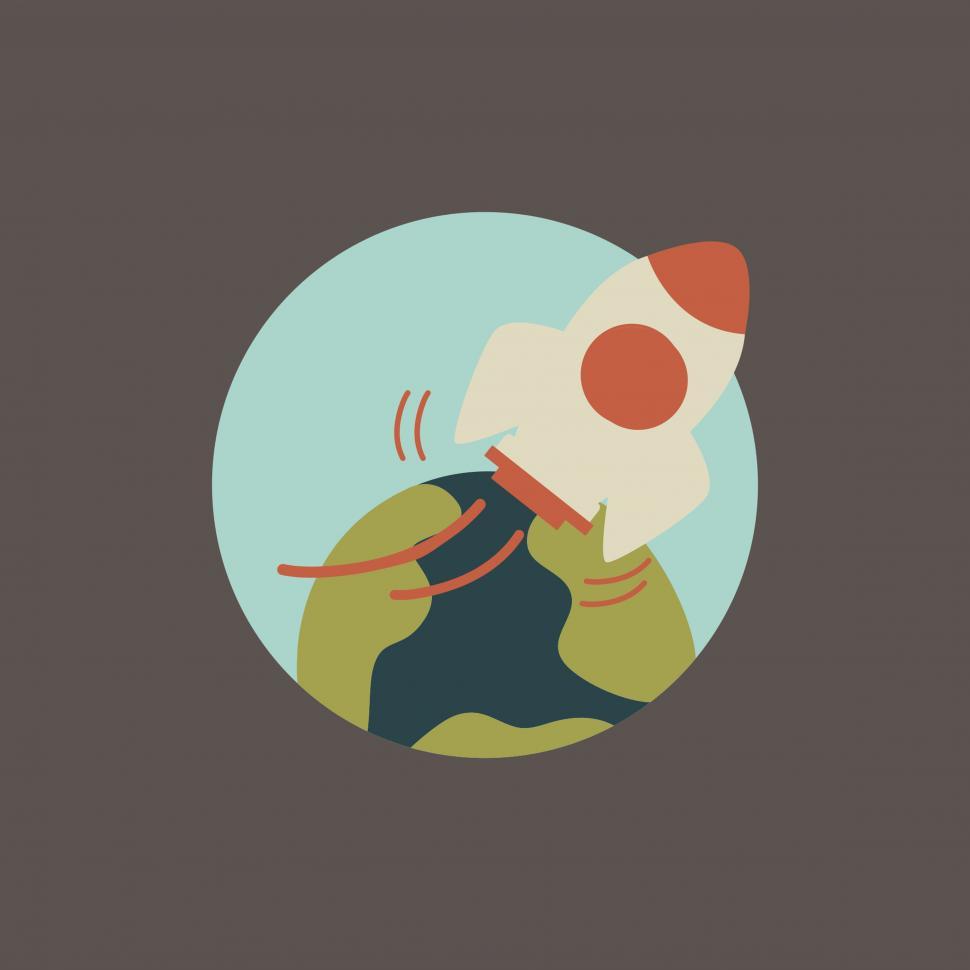Free Image of Rocket launch icon vector 