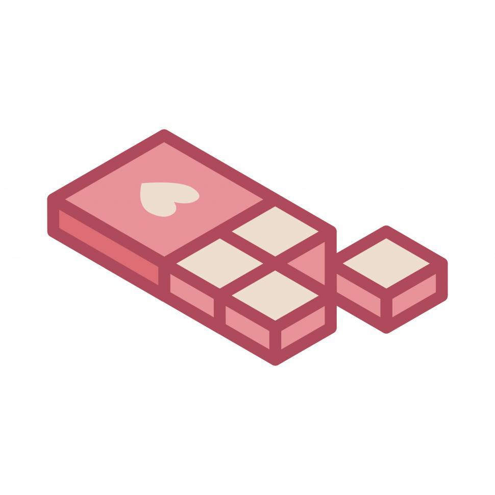 Free Image of A chocolate bar with a heart on its wrapper vector icon 