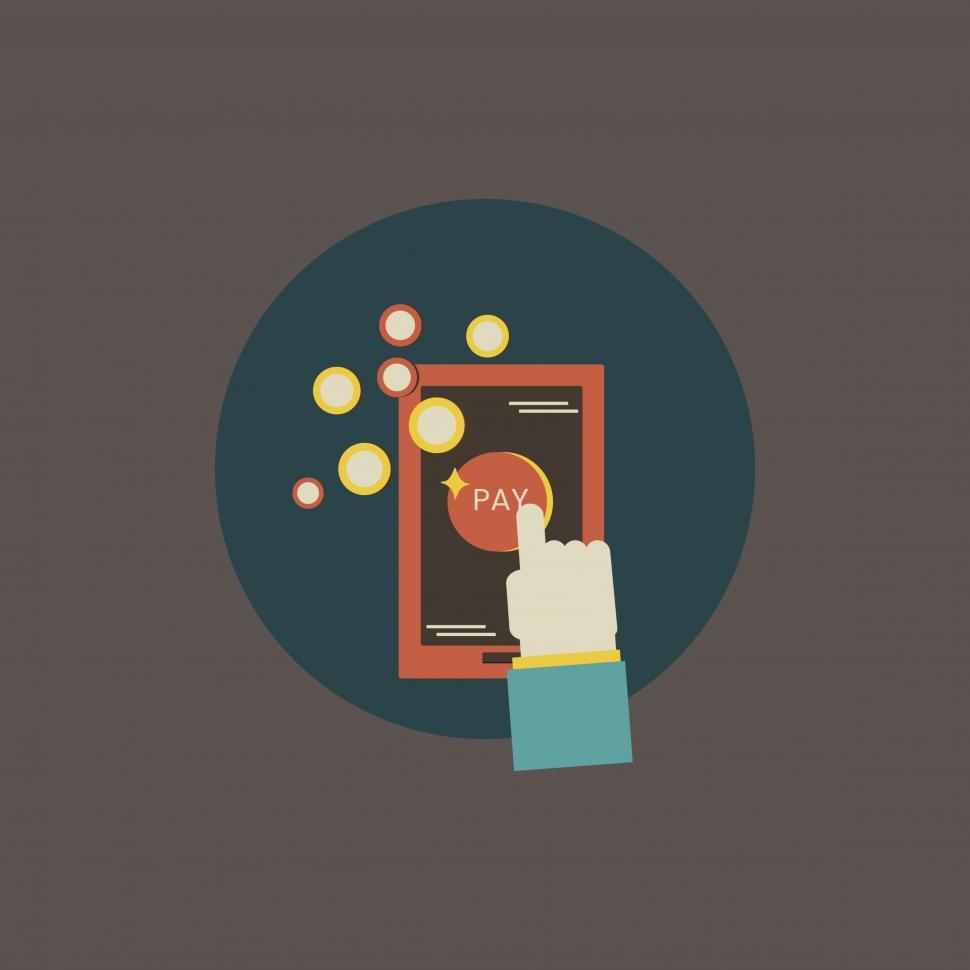 Free Image of Tablet and hand digital payment icon vector 