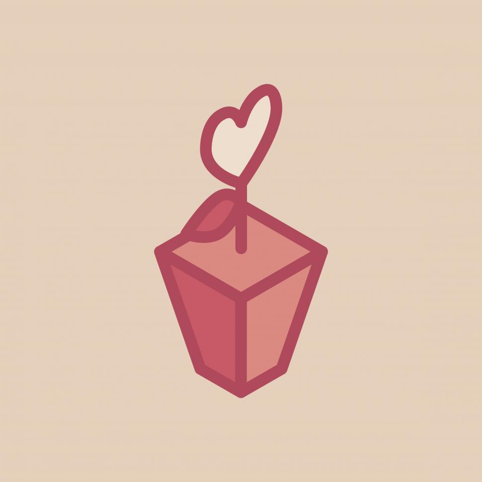 Free Image of Heart shaped flower in a pot vector icon 