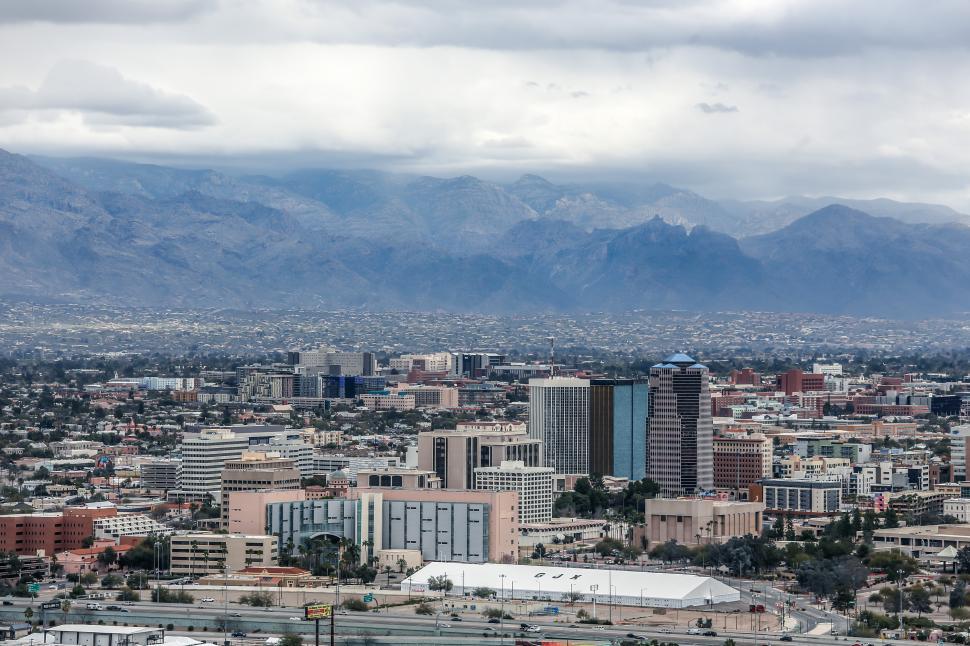 Free Stock Photo of Downtown Tucson, Arizona with Mountains | Download ...