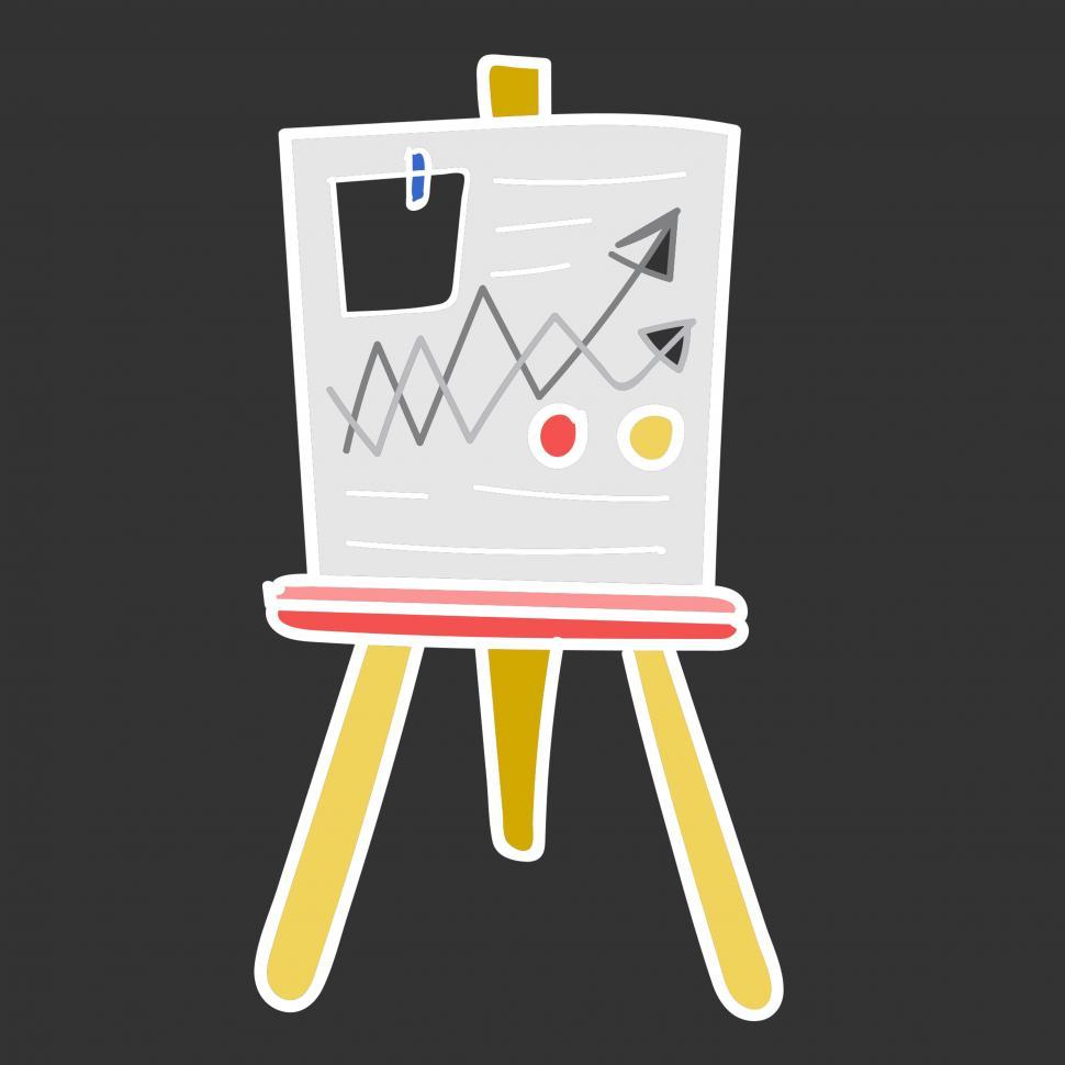 Free Image of Whiteboard icon vector with graph presentation 