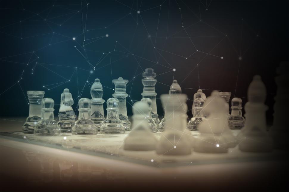 chess board wallpaper, surreal, 3d rendering Stock Illustration