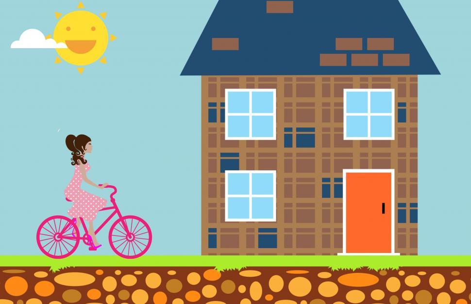 Free Image of Woman riding bicycle  