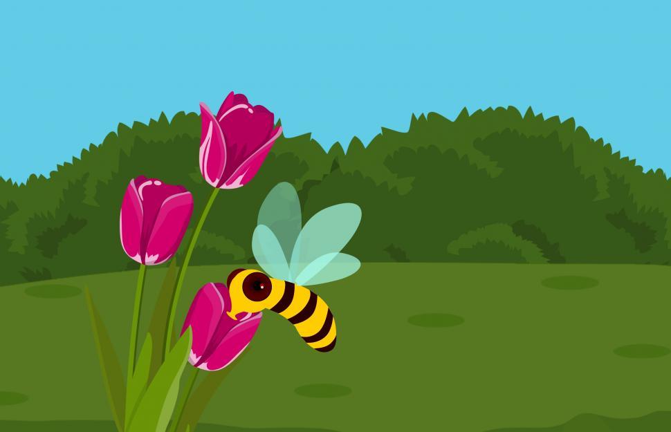 Free Image of Bee and flower  