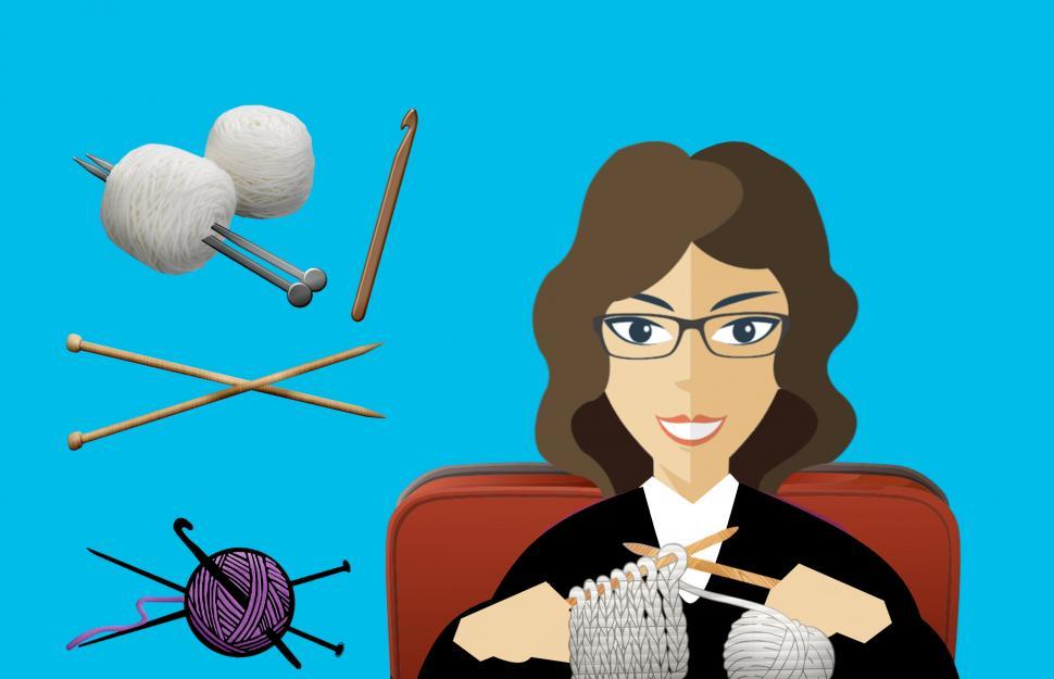 Free Image of Woman knitting  