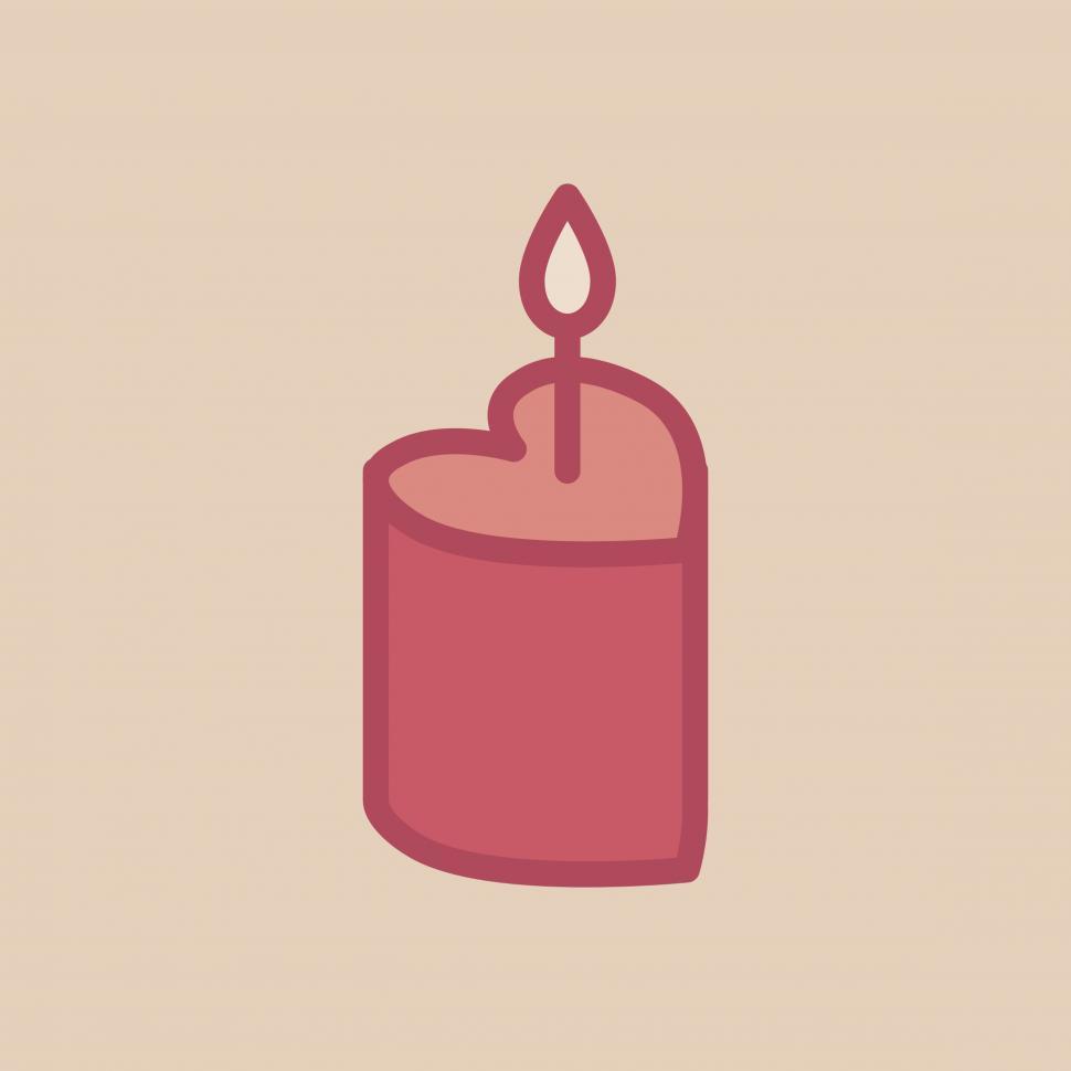 Free Stock Photo of Heart shaped cake with a candle vector icon