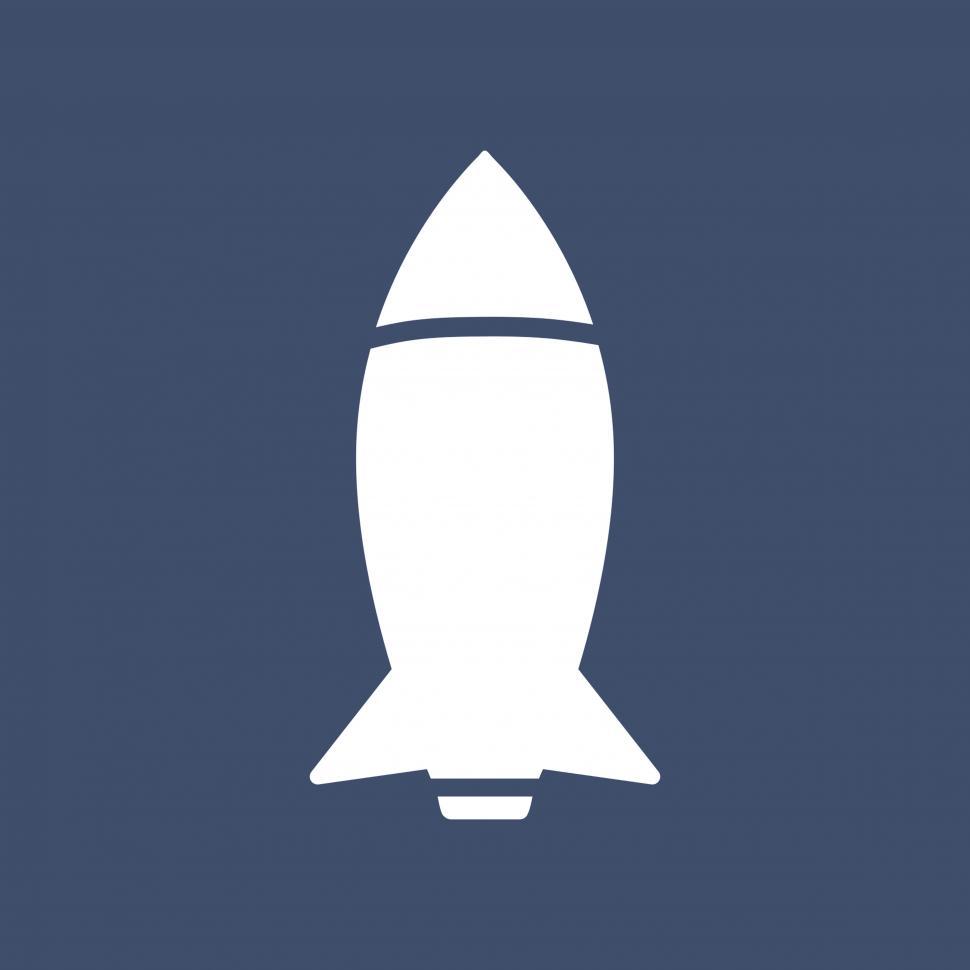 Rocket Launch Icon On Blue Sky Background Stock Illustration