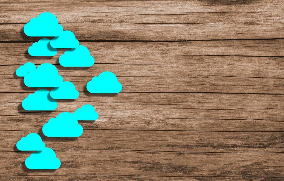 Cloud Computing - Wooden Background with Copyspace