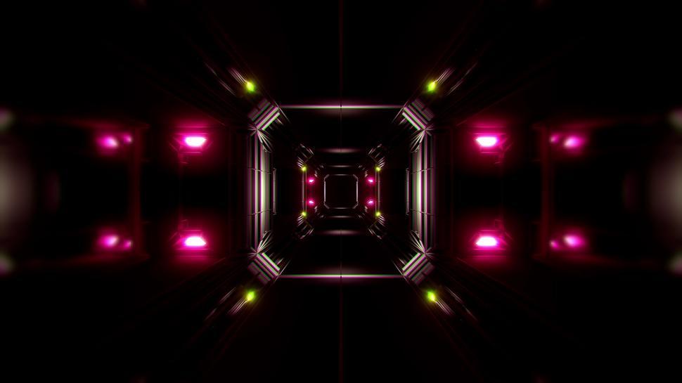 Free Image of futuristic science-fiction tunnel corridor 3d illustration background 
