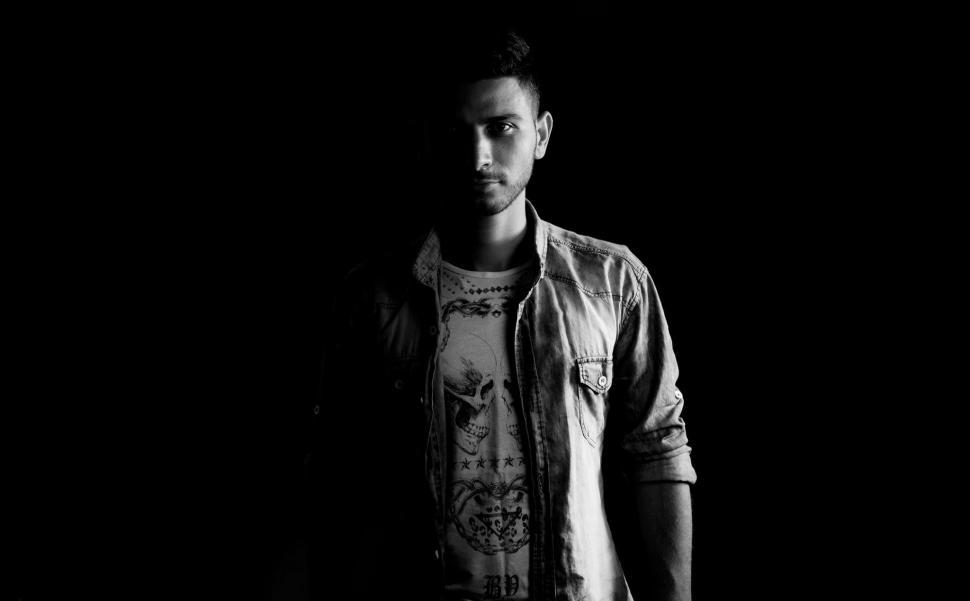 Free Image of Black and white - Young Man  