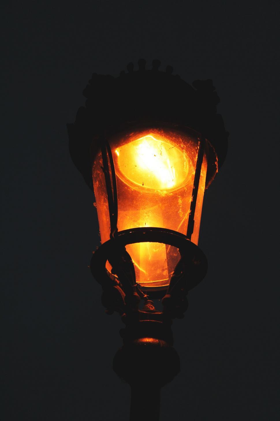 Street Lamp Post At Night