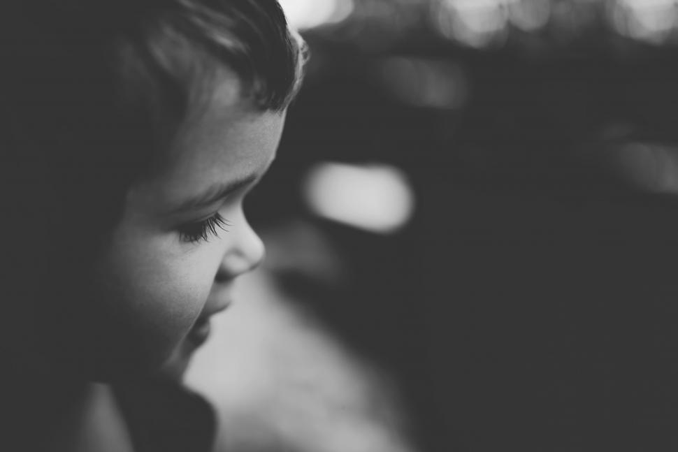 Free Image of Close up of toddler face and hair  