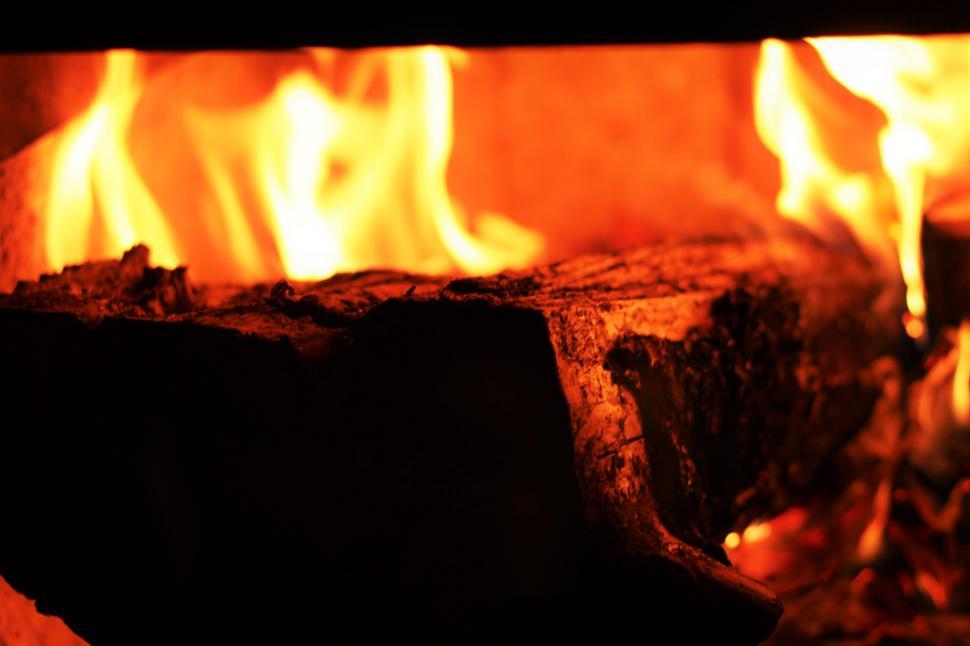Charcoal Fire Wood Burning Wood And Coal In Fireplace Stock Photo