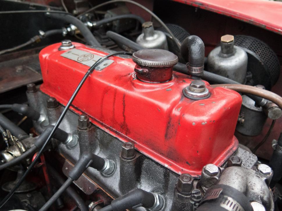 Red Car Engine Bay · Free Stock Photo